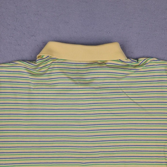 Polo Golf Ralph Lauren Polo Shirt Men's Large Yellow Pima Cotton Striped Soft - Picture 7 of 11